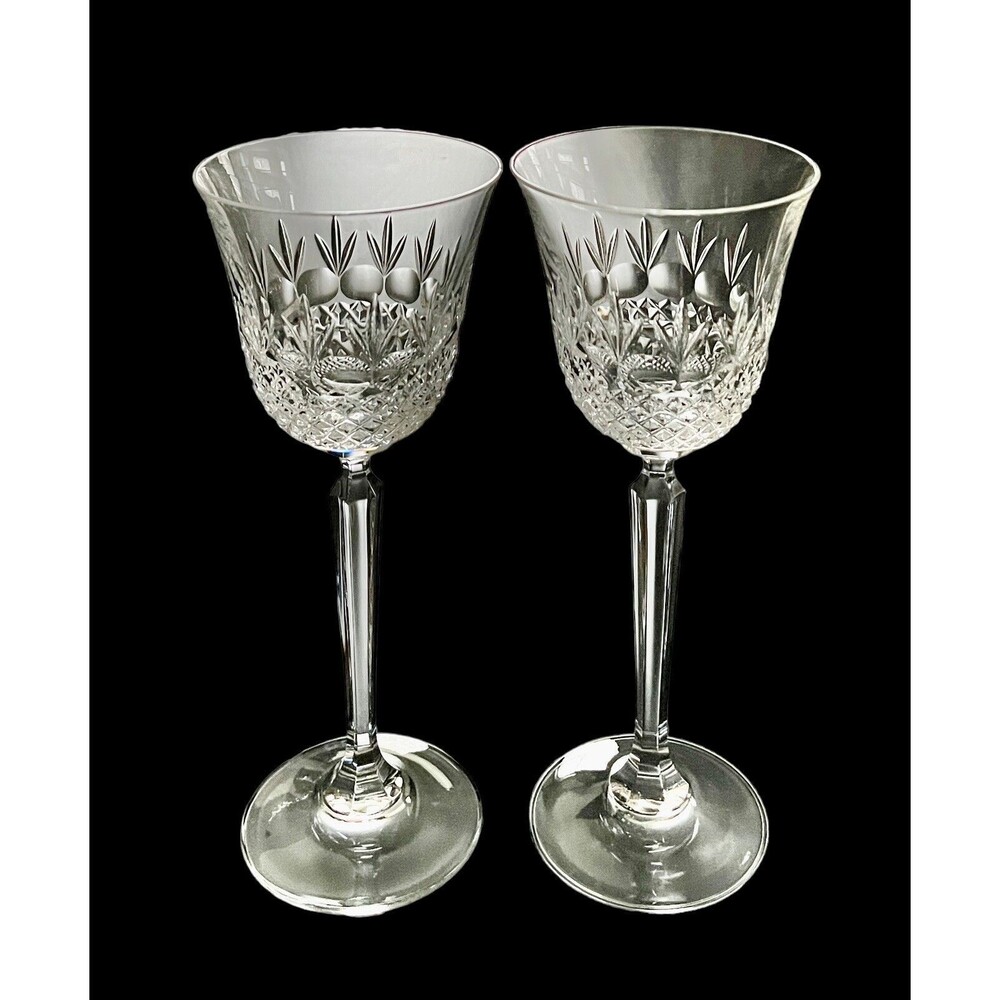 Set Of 2 Vintage Mikasa Chatsworth Wine Glasses‎ Goblets 7-7/8” Tall Excellent